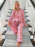Fall Cozy Queen Wide Leg Pajama Set