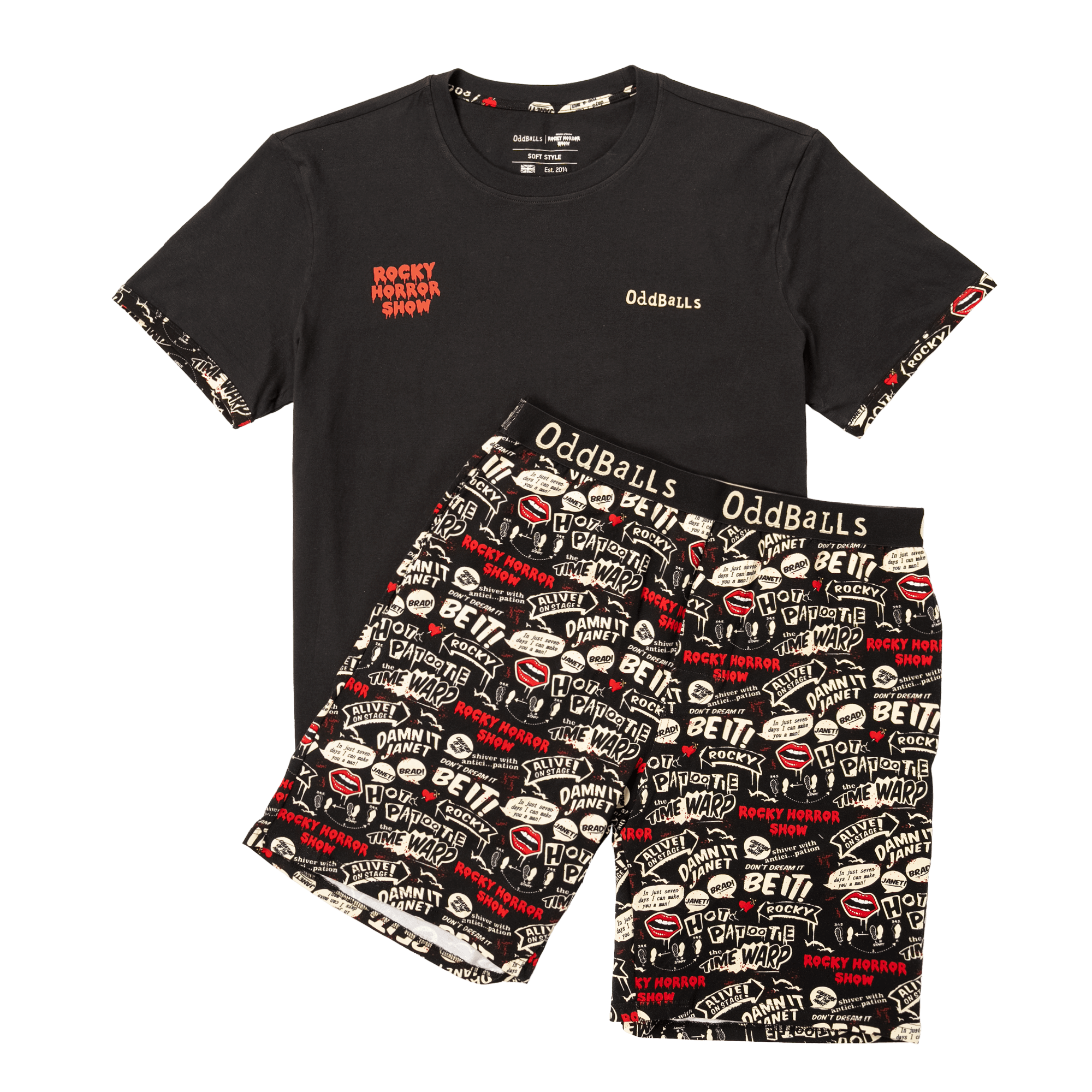 Mens Pyjamas - Rocky Horror - Shorts & T-Shirt