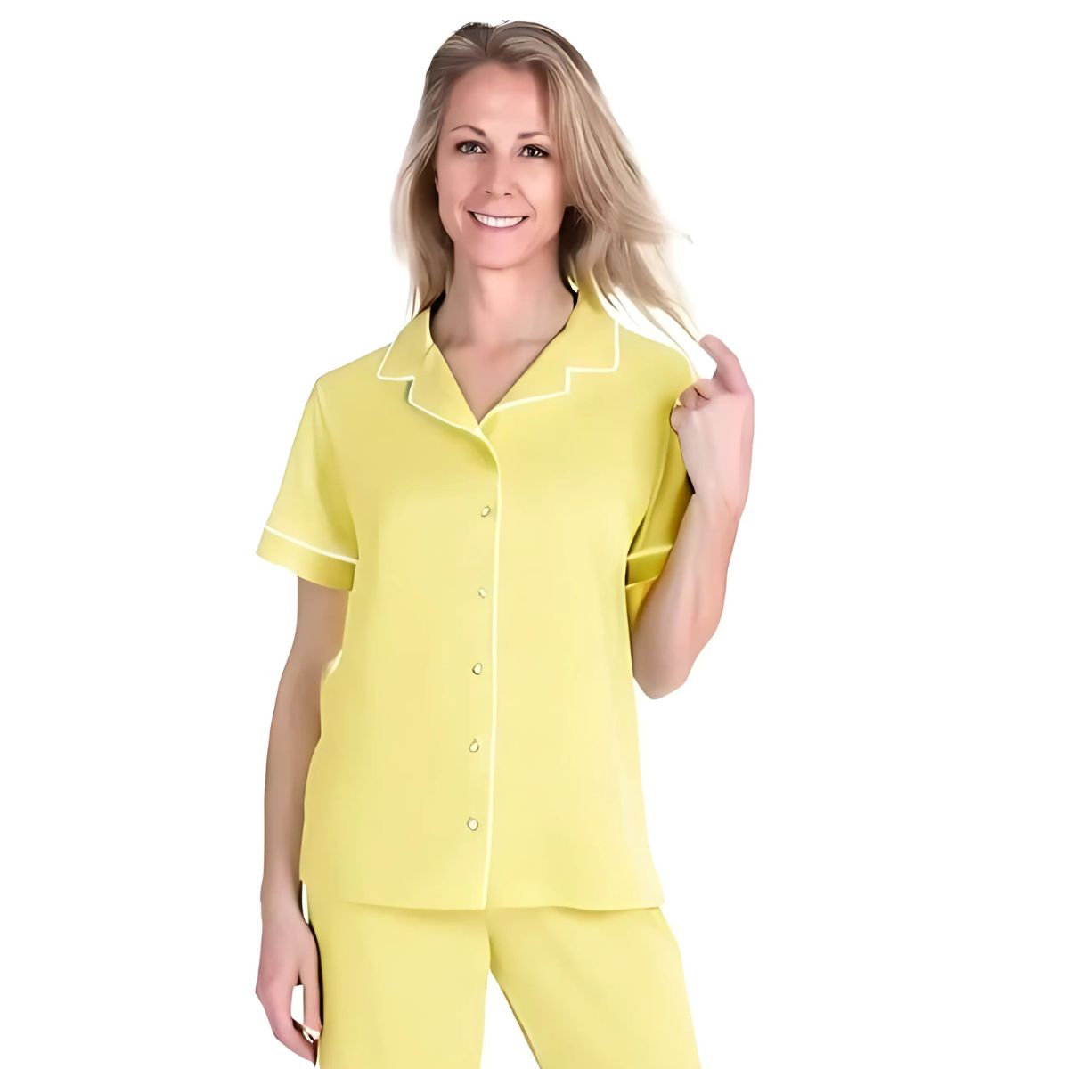 Women's Moisture Wicking Mix and Match Button Front Short Sleeve Top