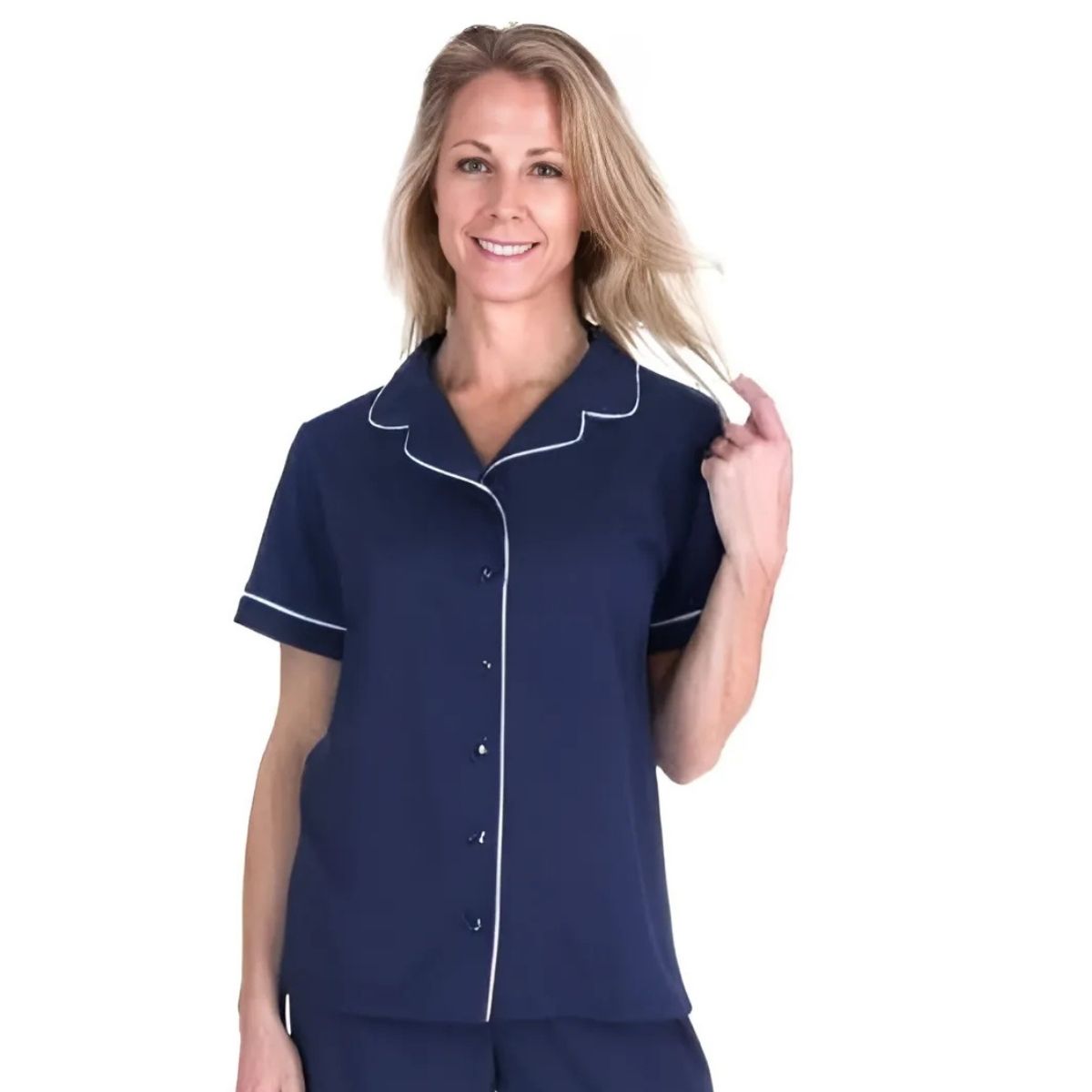 Women's Moisture Wicking Mix and Match Button Front Short Sleeve Top