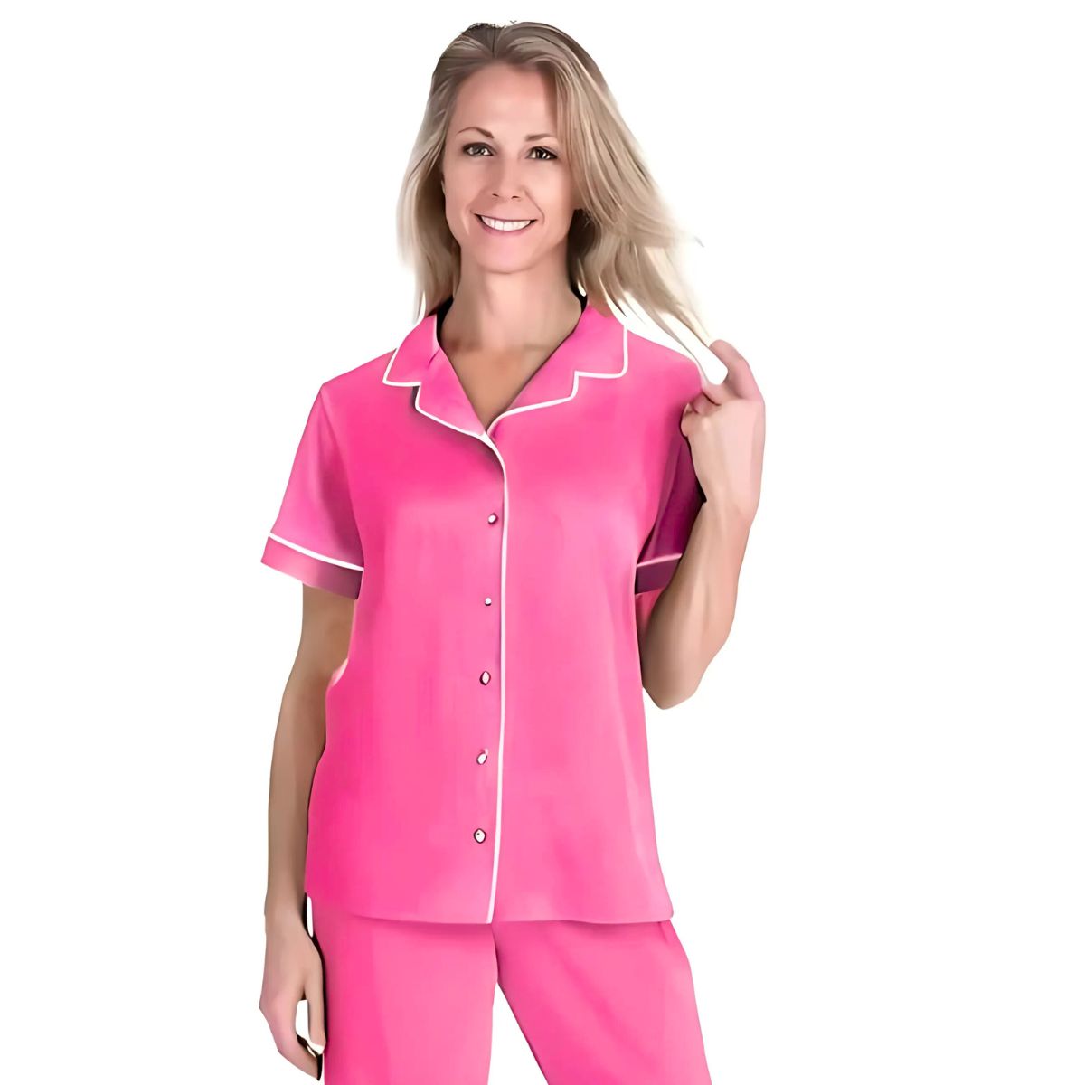 Women's Moisture Wicking Mix and Match Button Front Short Sleeve Top