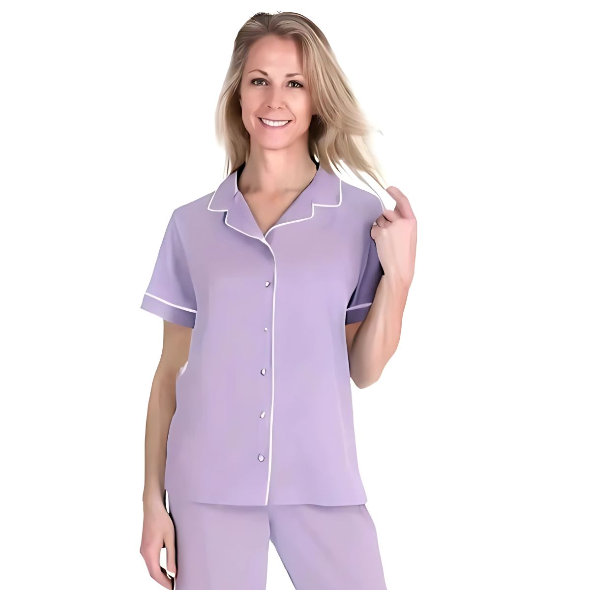 Women's Moisture Wicking Mix and Match Button Front Short Sleeve Top