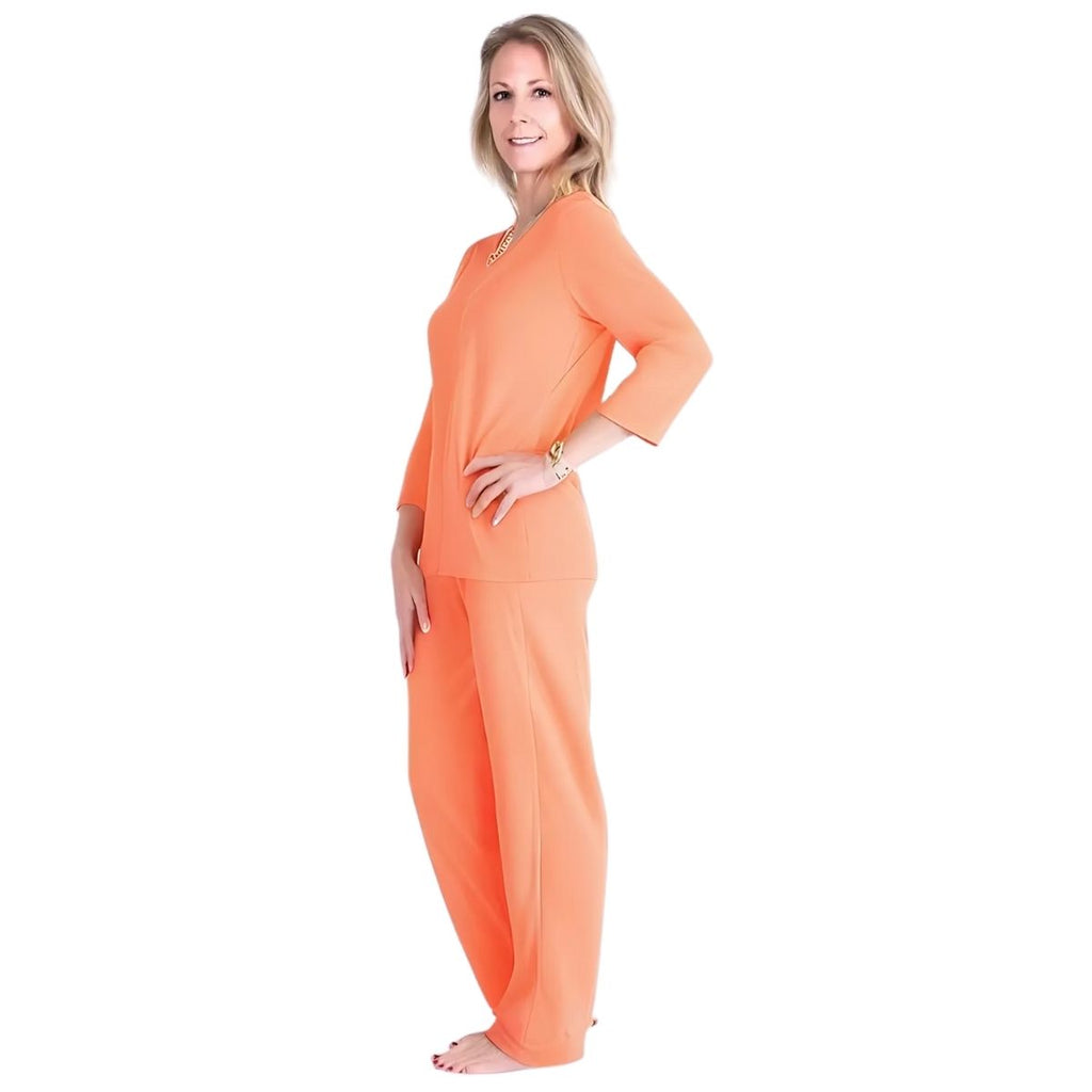 Women's Moisture Wicking Scoop Neck Drawstring Pant Pajama Set