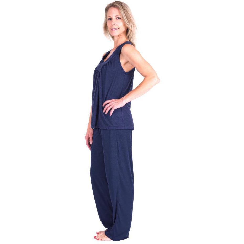 Women's Moisture Wicking Gathered Tank Drawstring Pant Pajama Set
