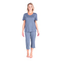 Women's Moisture Wicking Scoop Neck Drawstring Capri Pajama Set