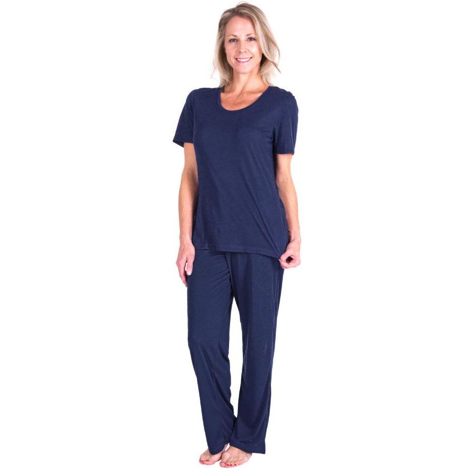 Women's Moisture Wicking Scoop Neck Drawstring Pant Pajama Set