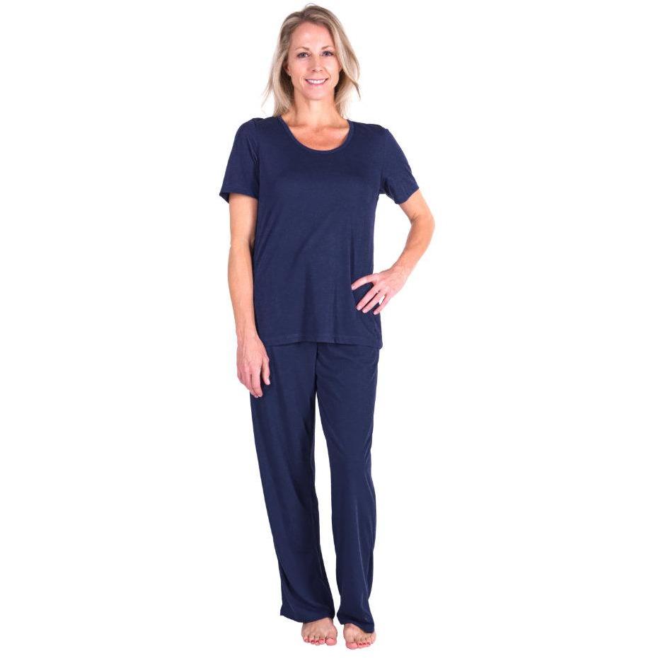 Women's Moisture Wicking Scoop Neck Drawstring Pant Pajama Set
